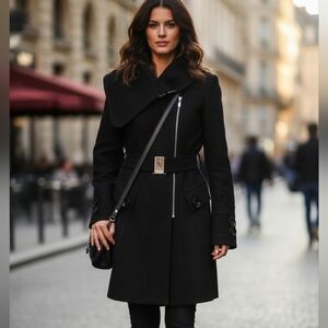 Zara Military Style Trench Coat Cotton Blend Size S No Stretch